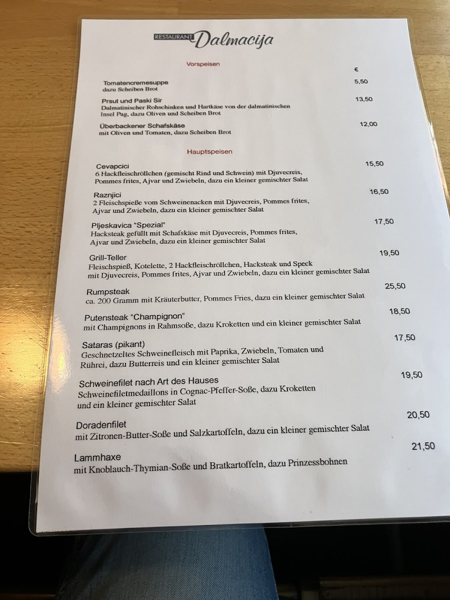 Menu Restaurant Dalmacija-2